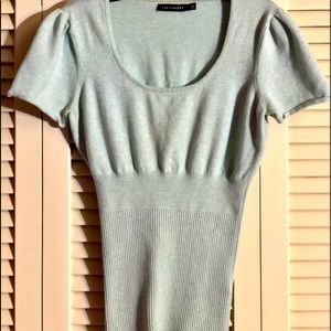 Limited Sea Green Short Sleeve Fitted Sweater